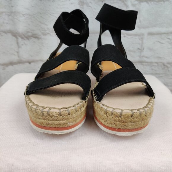 Dolce Vita Womens Sandals Lury Espadrille Wedge Strappy Preppy Black Sz 6.5 - Picture 3 of 11